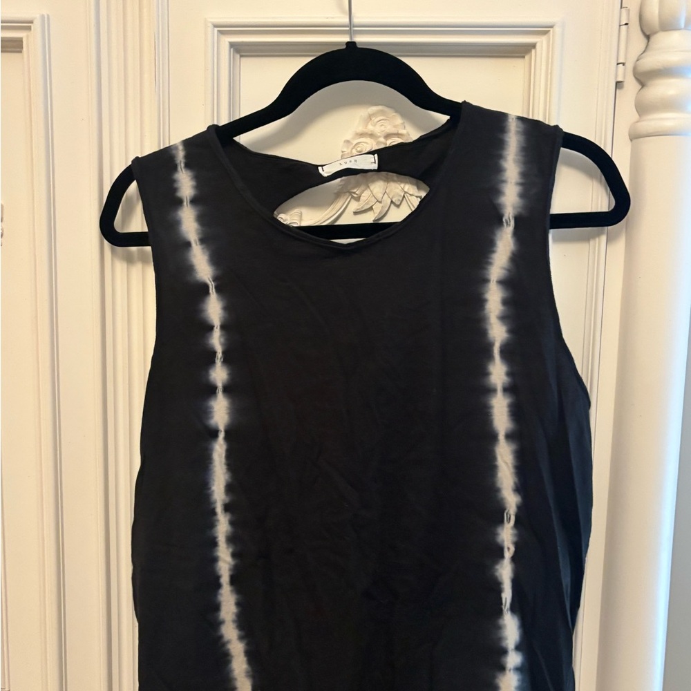 Lush Black and White Tie-Dye Tank Top